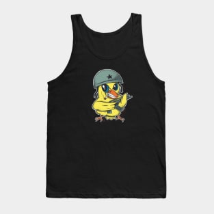 War Chick Soldier Funny Military Grunge Chicken Lover Gamer Tank Top